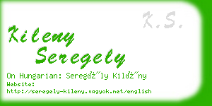 kileny seregely business card
